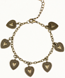 My Everything - Brass Heart Charms Clasp Bracelet