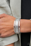 Jungle Jingle Silver Bars with Crocodile-Like Print Cuff Bracelet - Fashion Fix Bracelet Feb. 2021