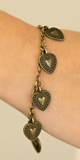 My Everything - Brass Heart Charms Clasp Bracelet