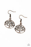 Dream Treehouse - Copper Tree Branches Dainty Copper Frame Fishhook Earrings