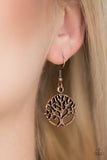 Dream Treehouse - Copper Tree Branches Dainty Copper Frame Fishhook Earrings