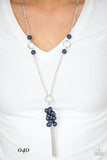 Hit The Runway - Blue Pearly Beads Long Necklace