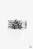 This Island is Your Island - Silver Trio Flowers Wide Band Ring