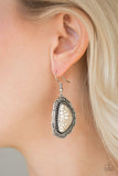 Santa Fe Soul - White Crackle Stone Fishhook Earrings