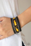 Born To Be Wildcat - Yellow Snap Wrap Bracelet