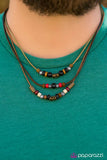 Summer Fun - Multicolored Wooden Beads and Mixed Metallic Accents Multi Layered String Urban Necklace