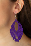 Tahiti Tankini - Purple and Red Wooden Fishhook Earrings