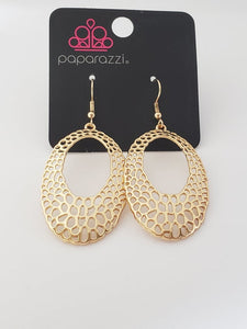 The Hole Nine Yards - Gold Airy Oval Fishhook Earrings - Fashion Fix Exclusive Nov. 2021