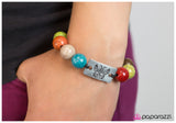 The Butterfly Effect - Multicolored Marble-Like Stones/Butterfly Engraved Urban Tie Bracelet