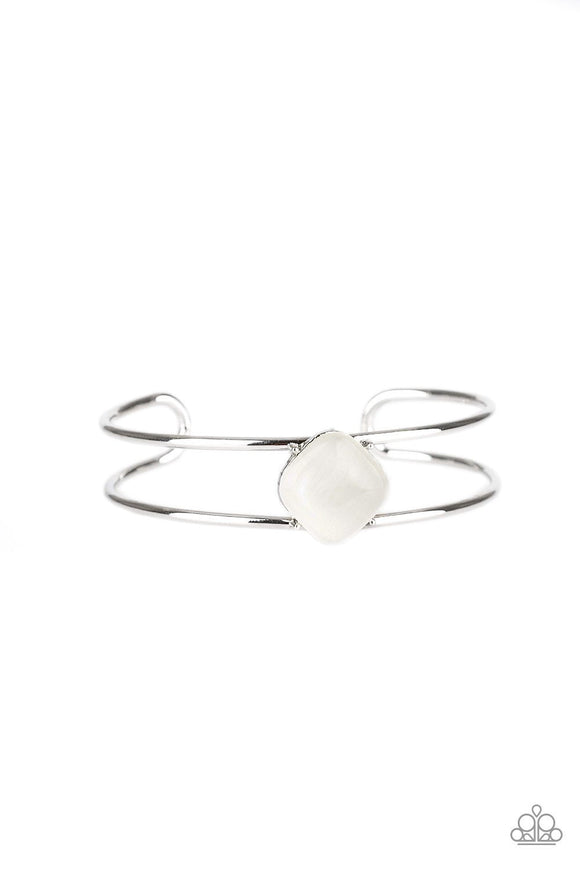 Turn Up the Glow - White Moonstone Cuff Bracelet