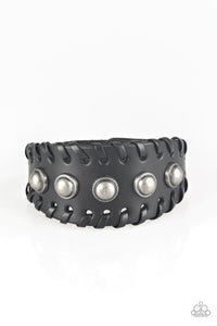 Urban Cowboy - Black Leather Band Urban Snap Wrap Bracelet