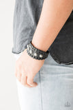 Urban Cowboy - Black Leather Band Urban Snap Wrap Bracelet