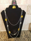 Vacay Mode - Yellow and Silver Beads Long Necklace