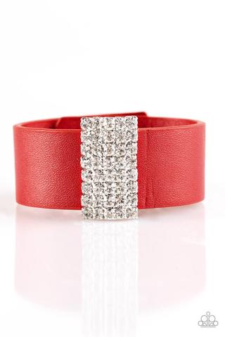 Walk The CATWALK - Red - Blue Snap Wrap Bracelet