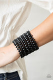 Way Down in Kokomo - Black Wooden Stretchy Bracelet