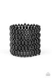 Way Down in Kokomo - Black Wooden Stretchy Bracelet