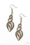 Where's The Fire - Brass Flame-Like Fishhook Earrings