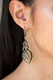 Where's The Fire - Brass Flame-Like Fishhook Earrings